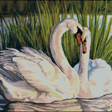 Схема вышивки «лебеди»