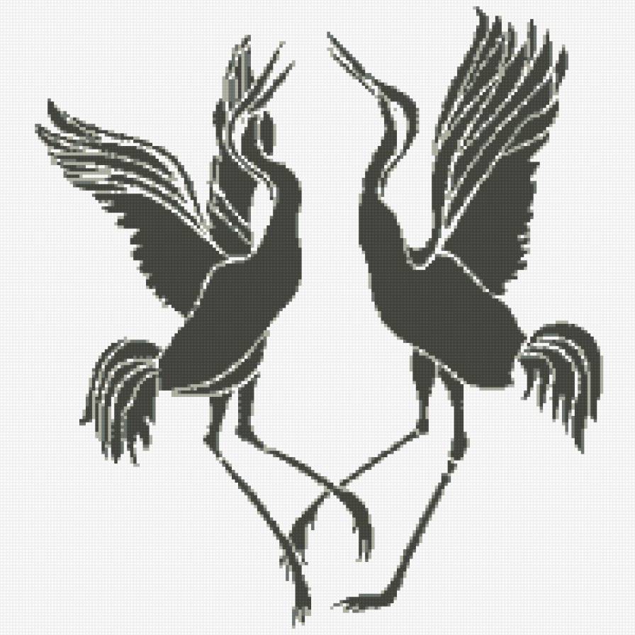 журавли - журавли, монохром, птицы - предпросмотр