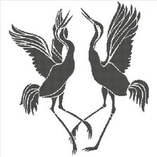 Схема вышивки «журавли»