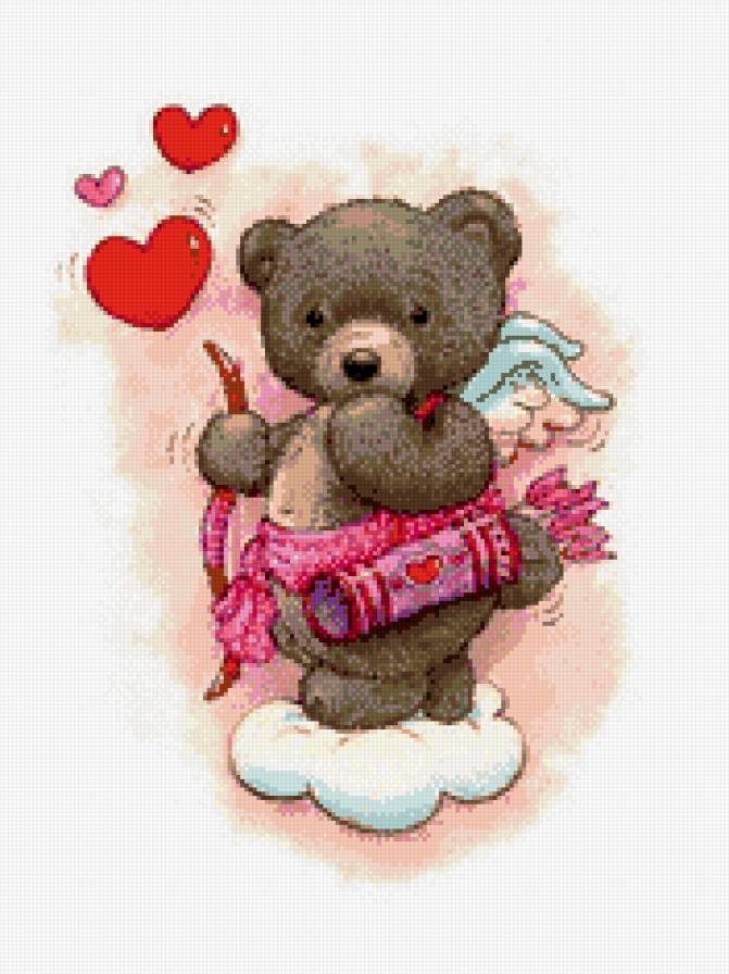 мишка - зверята, мишка, амур, день влюбленных, день валентина, детская - предпросмотр