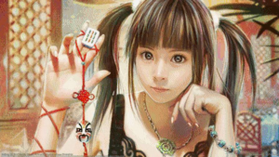 №658721 - талисман, картина, восток, фэнтези, девушка, япония - предпросмотр