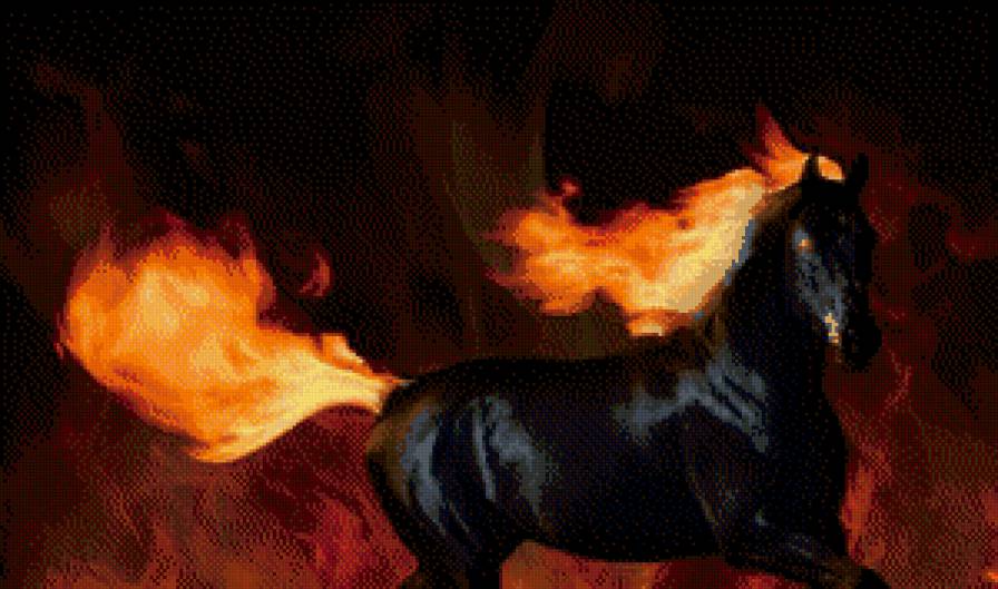 Огненный конь - конь, огонь.грива - предпросмотр