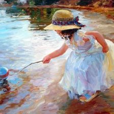 Схема вышивки «Девочка с мячом»