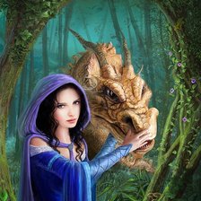 Схема вышивки «девушка и дракон»