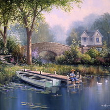 Схема вышивки «на рыбалке»