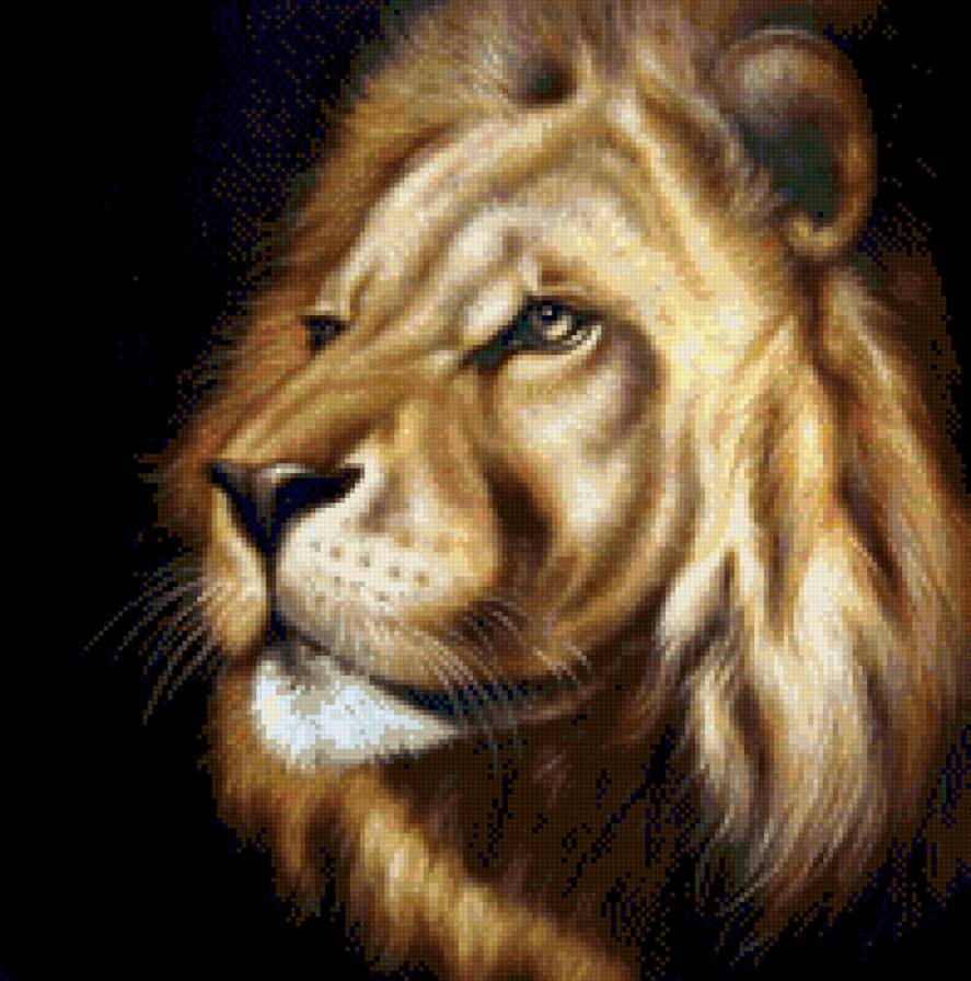 лев - животные, живопись, лев - предпросмотр