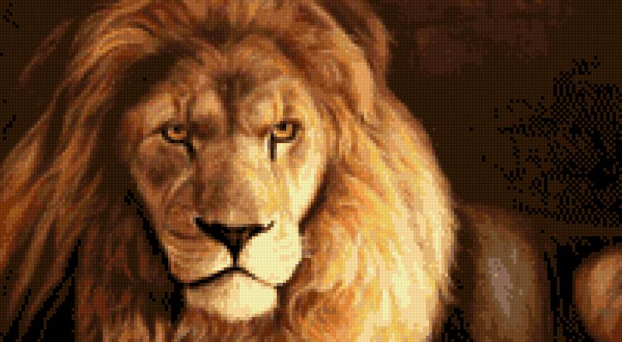 лев - лев, животные, живопись - предпросмотр