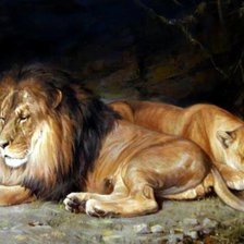 Схема вышивки «львы отдыхают»