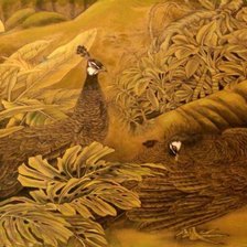 Схема вышивки «пара павлинов»