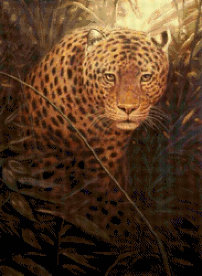 ягуар - ягуар, живопись, животные - предпросмотр