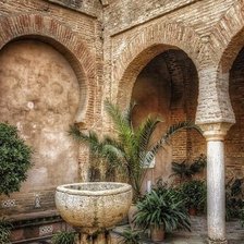 Схема вышивки «дворик с аркой»