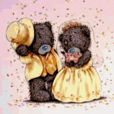 Схема вышивки «Свадьба Мишек»