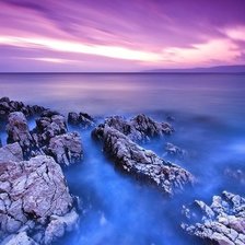 Схема вышивки «горизонт в синих тонах»