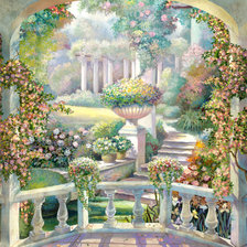 Схема вышивки «Беседка в саду»