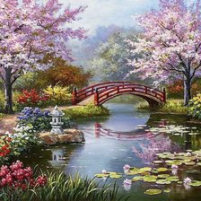 Схема вышивки «Японский сад»