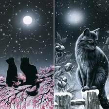 Схема вышивки «кошки»