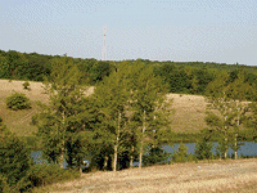 Над речкой - пейзаж - предпросмотр