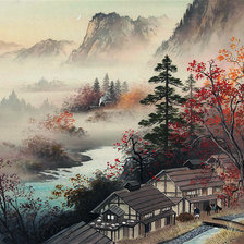 Схема вышивки «Туман»