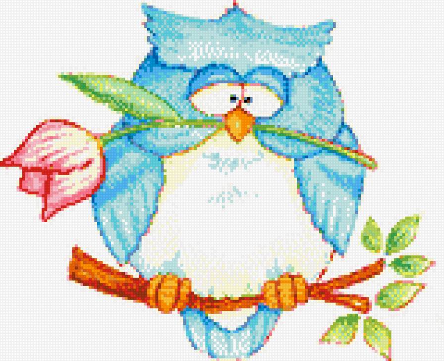 сова - филин, детское, птицы, мультяшки - предпросмотр