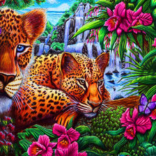 Схема вышивки «леопарды»