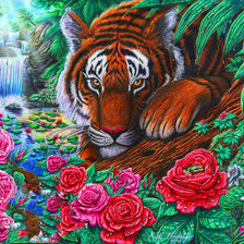 Схема вышивки «тигр»