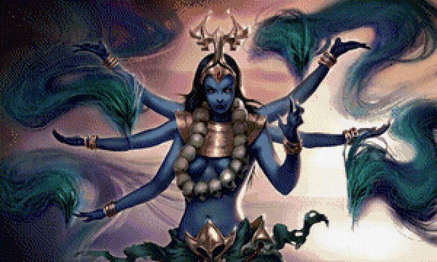 №661354 - череп, девушка, украшение, шива - предпросмотр