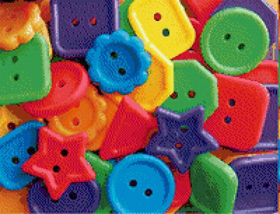 Пуговки - разноцветные пуговки - предпросмотр