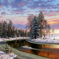 Схема вышивки «Зимний пейзаж»