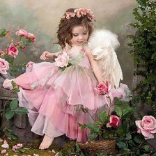 Схема вышивки «Девочка с розами»