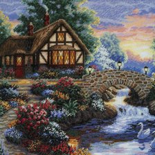 Схема вышивки «Сумеречный мост»