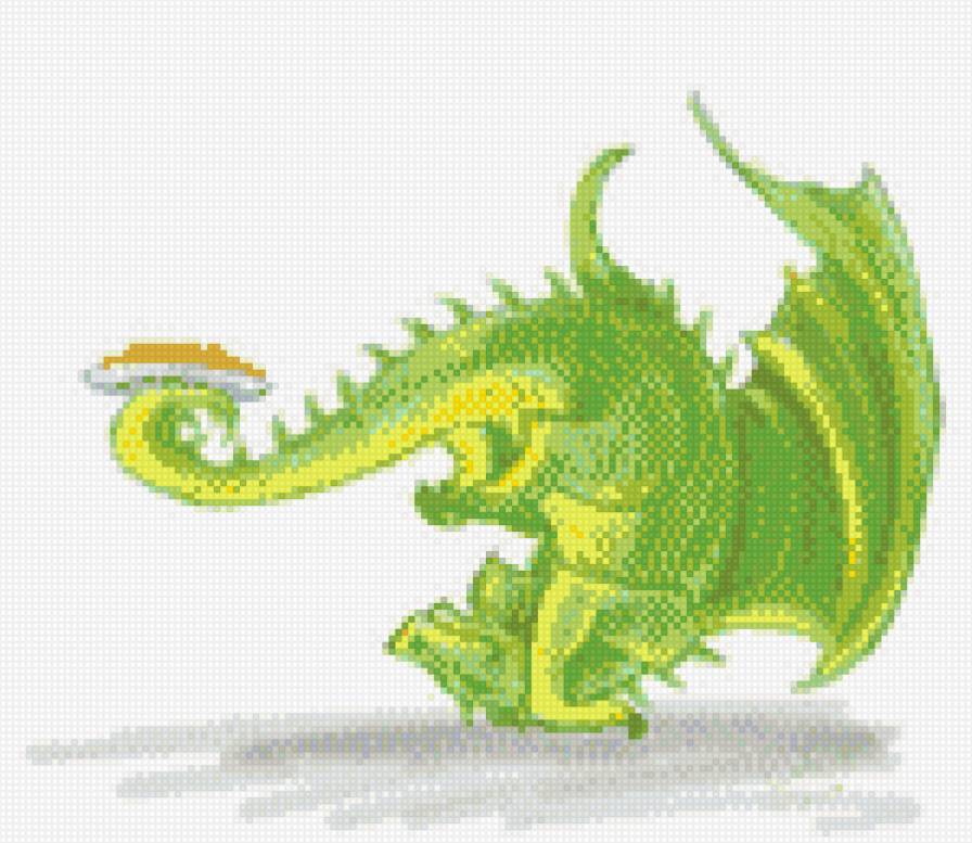 Дракон - зеленый, дракон, детям - предпросмотр