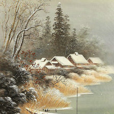 Схема вышивки «Первый снег»