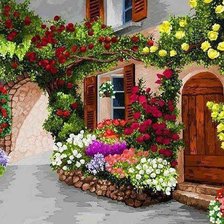 Схема вышивки «Любимый дворик»