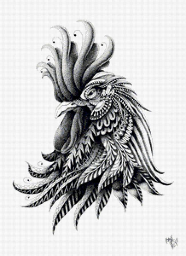 Петух - петух, графика - предпросмотр