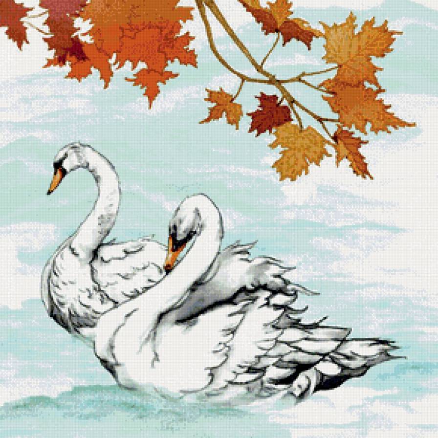 Лебеди - лебеди, пара - предпросмотр