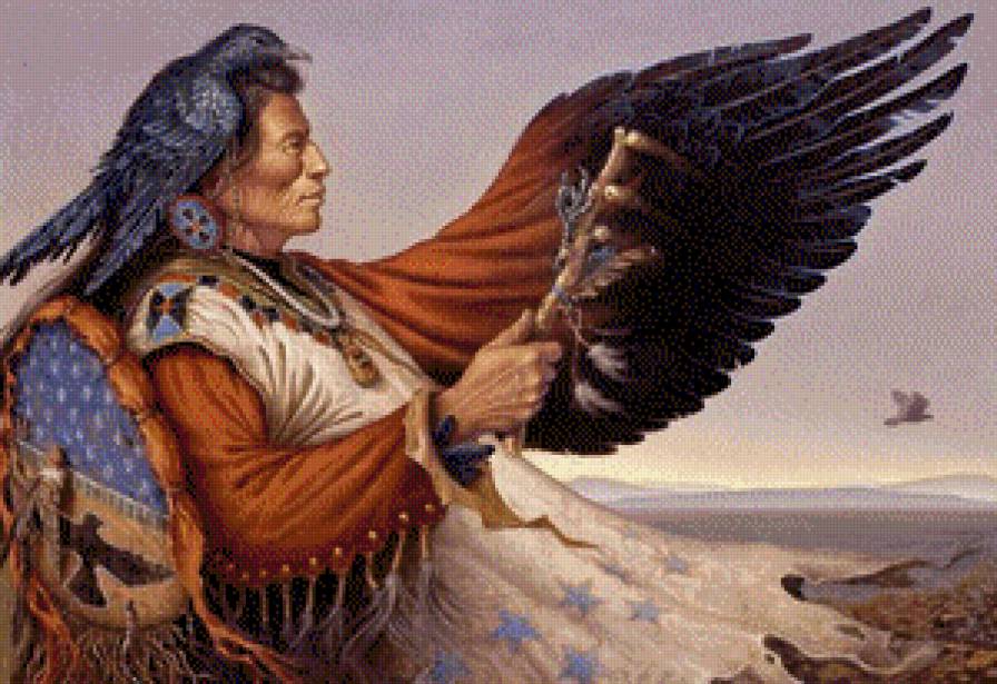 Индеец - шаман, индеец - предпросмотр