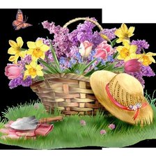 Схема вышивки «корзинка с шапкой»