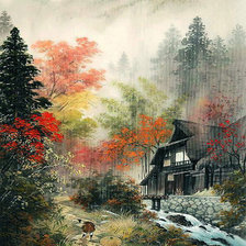 Схема вышивки «Осенний дождь»