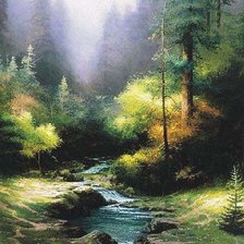 Схема вышивки «Речка в лесу»