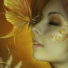 Схема вышивки «Девушка с бабочкой»