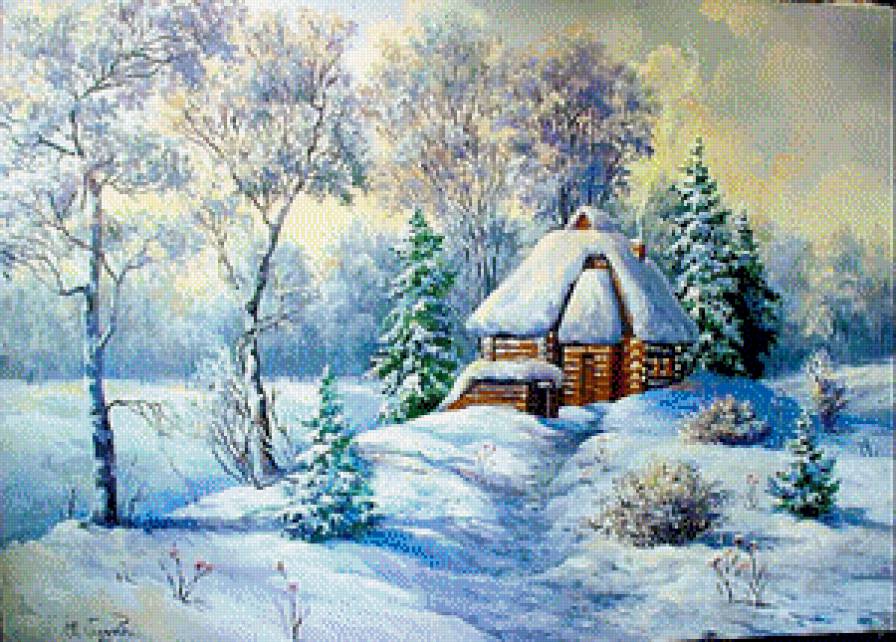 морозное утро - пейзаж - предпросмотр