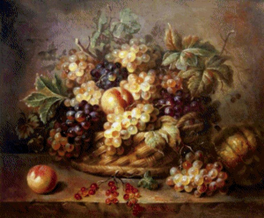 Натюрморт с виноградом - фрукты, натюрморт, виноград - предпросмотр