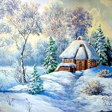 Схема вышивки «Домик в лесу»