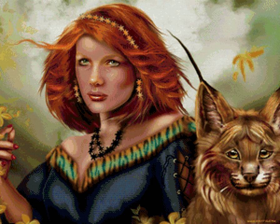 Девушка с рысью - девушка, люди - предпросмотр