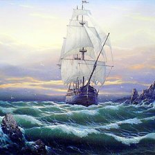 Схема вышивки «парусник»