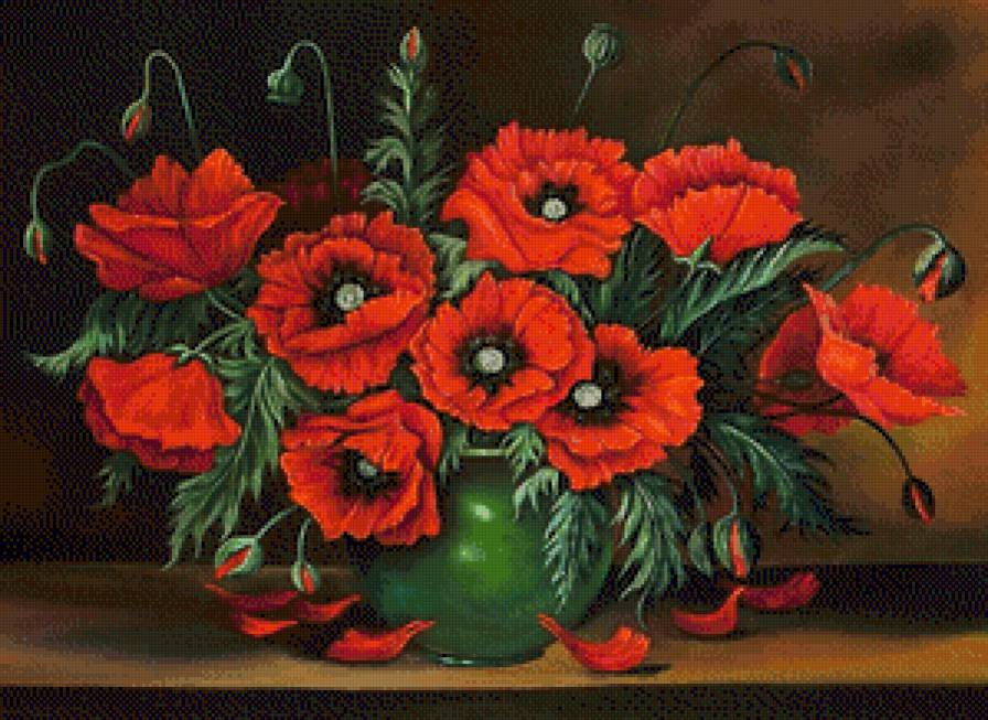 Маки - цветок, цветы, букет, мак - предпросмотр