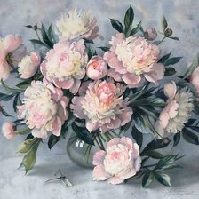 Схема вышивки «розовые пионы»