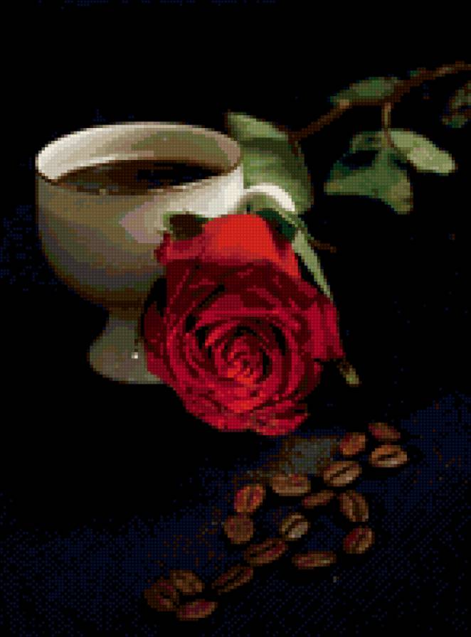 кофе с розой - на кухню - предпросмотр