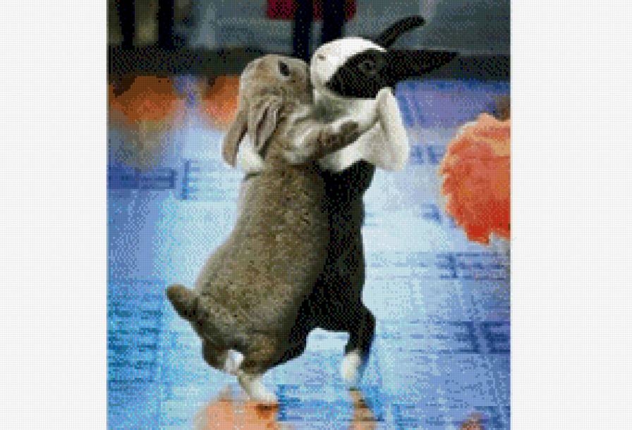 Медленный Вальс - танец, пара, зайки - предпросмотр