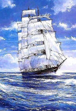 парусник - парусник, пейзаж - оригинал